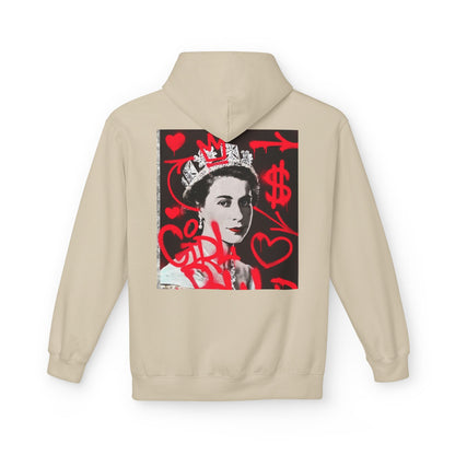 Queen Inspired Graphic Fleece Hoodie - Unisex Midweight, Cozy Apparel for Art Lovers