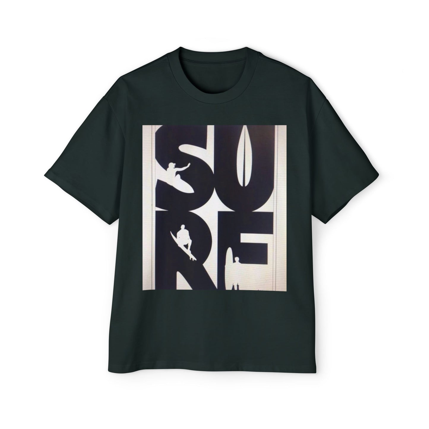Surf Graphic Tee — Oversized Men's Surfboard Silhouette Shirt