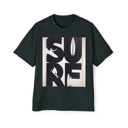 Surf Graphic Tee — Oversized Men's Surfboard Silhouette Shirt