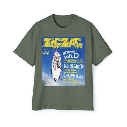 Surf Poster Graphic Tee — "Into the Wild / No Regrets" Oversized Men’s T‑Shirt