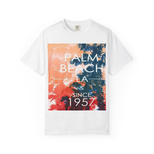 Vintage Palm Beach T-Shirt, Casual Outdoor Wear, Unisex Summer Tee, Beach Vacation Apparel, Retro Graphic Tee