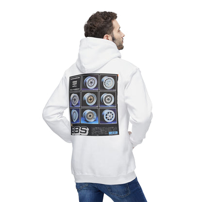 Classic Unisex Hooded Sweatshirt with BBS Wheel Design - Made in USA