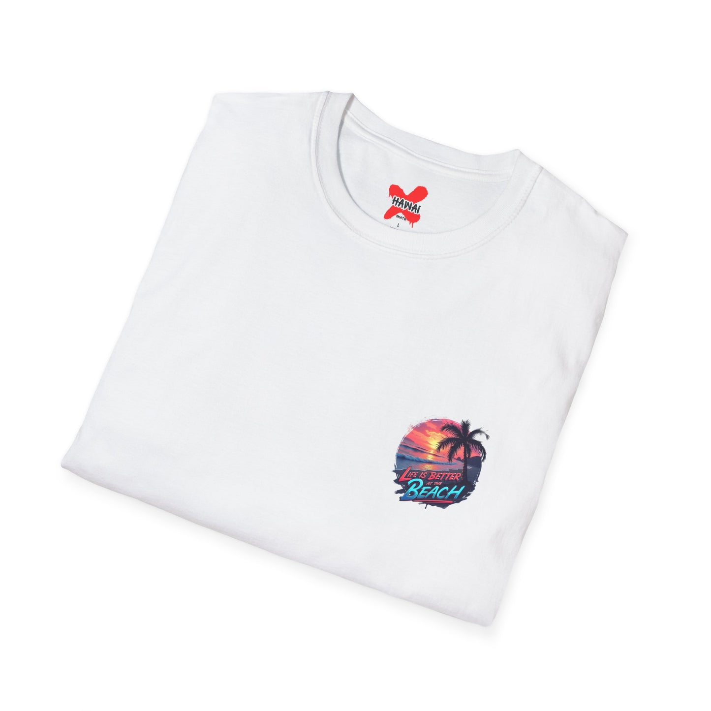 Unisex Softstyle Beach T-Shirt - "Life is Better at the Beach" Graphic Tee