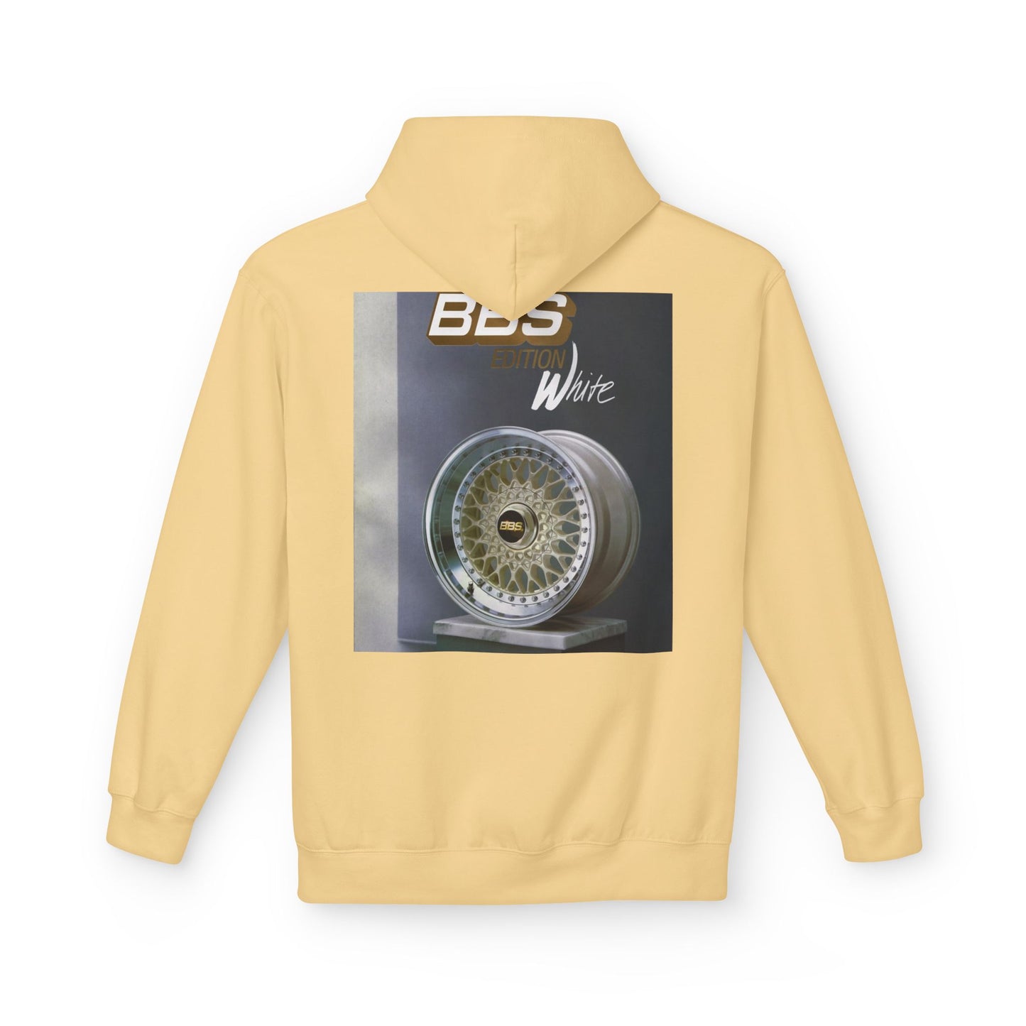 BBS Edition White Hoodie | Unisex Softstyle Fleece + Trendy Car Enthusiast Design