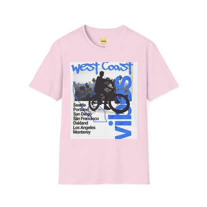 Vintage West Coast Graphic T-Shirt, Casual Tee, Summer Top, Gift for Travelers, Coastal Vibes Wear, Beach Day Shirt