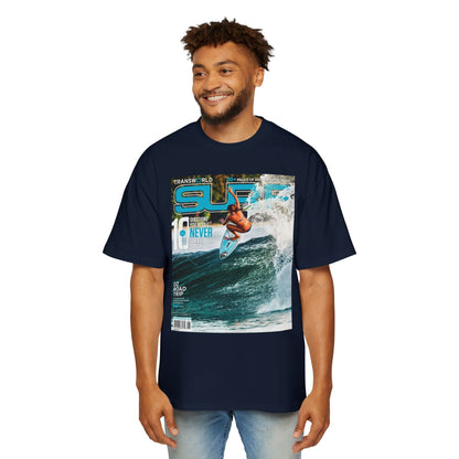 Surf Magazine Graphic Tee — Vintage Surfer Print Oversized T-Shirt