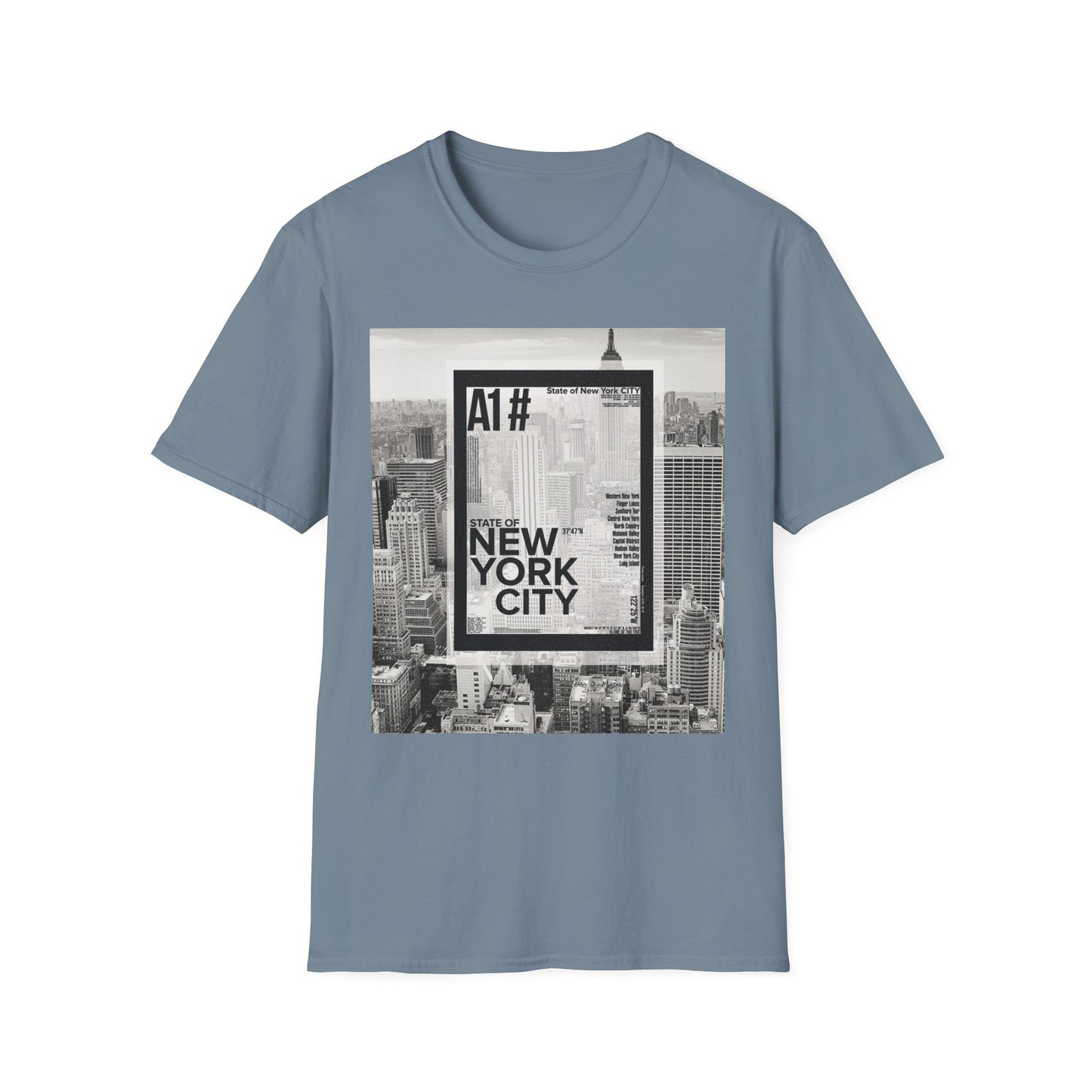 NYC Graphic Unisex Softstyle T-Shirt | Casual Wear, Street Style, Unique Gift, Travel Souvenir, City Life