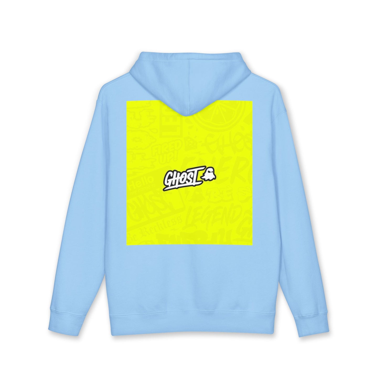 Realist Ghost Hoodie — Neon Yellow Graphic Pullover
