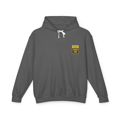 Unisex Zombie Zone Hooded Sweatshirt - Danger Sign Design