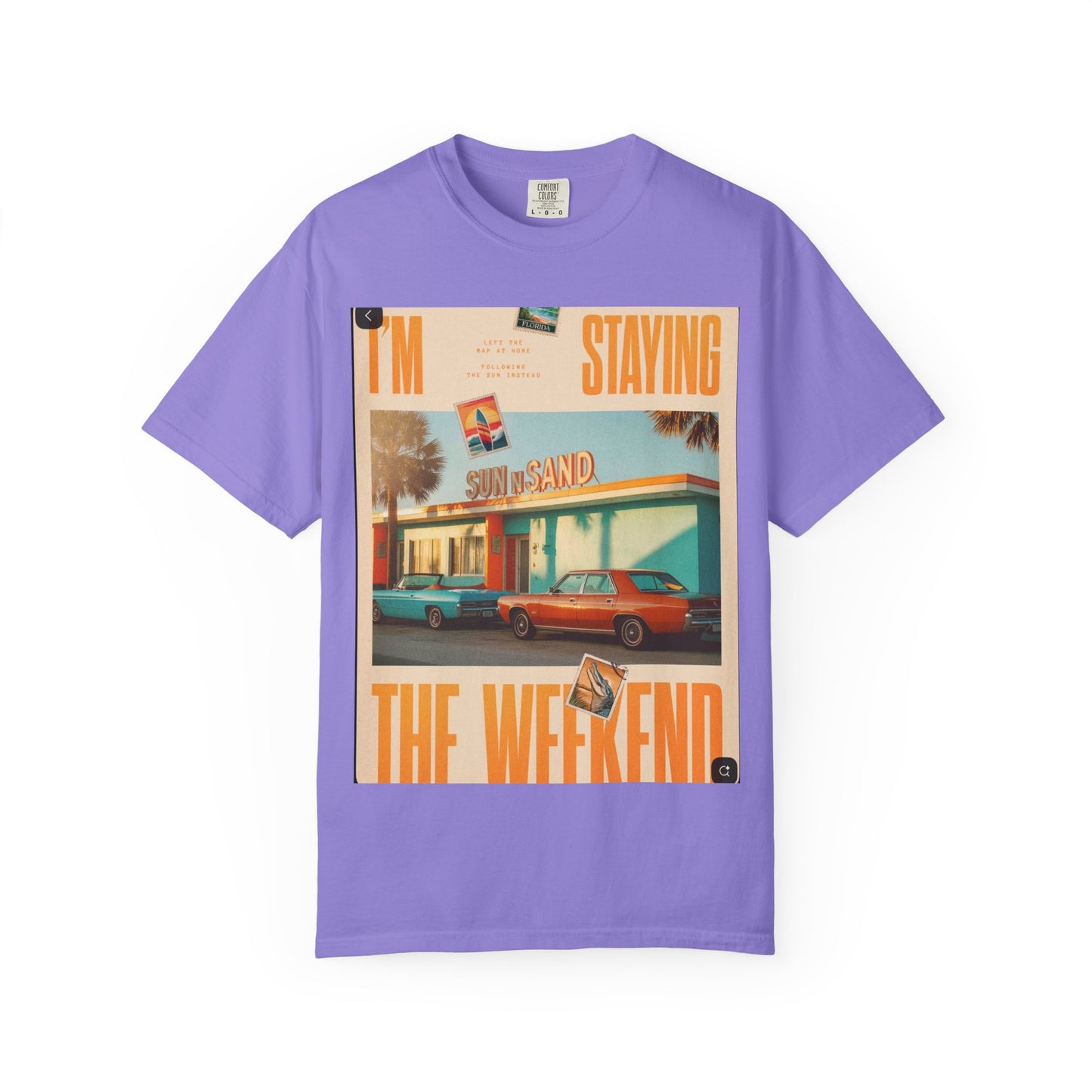 Weekend Staycation Vintage T-Shirt — "I'm Staying the Weekend" Retro Diner Design