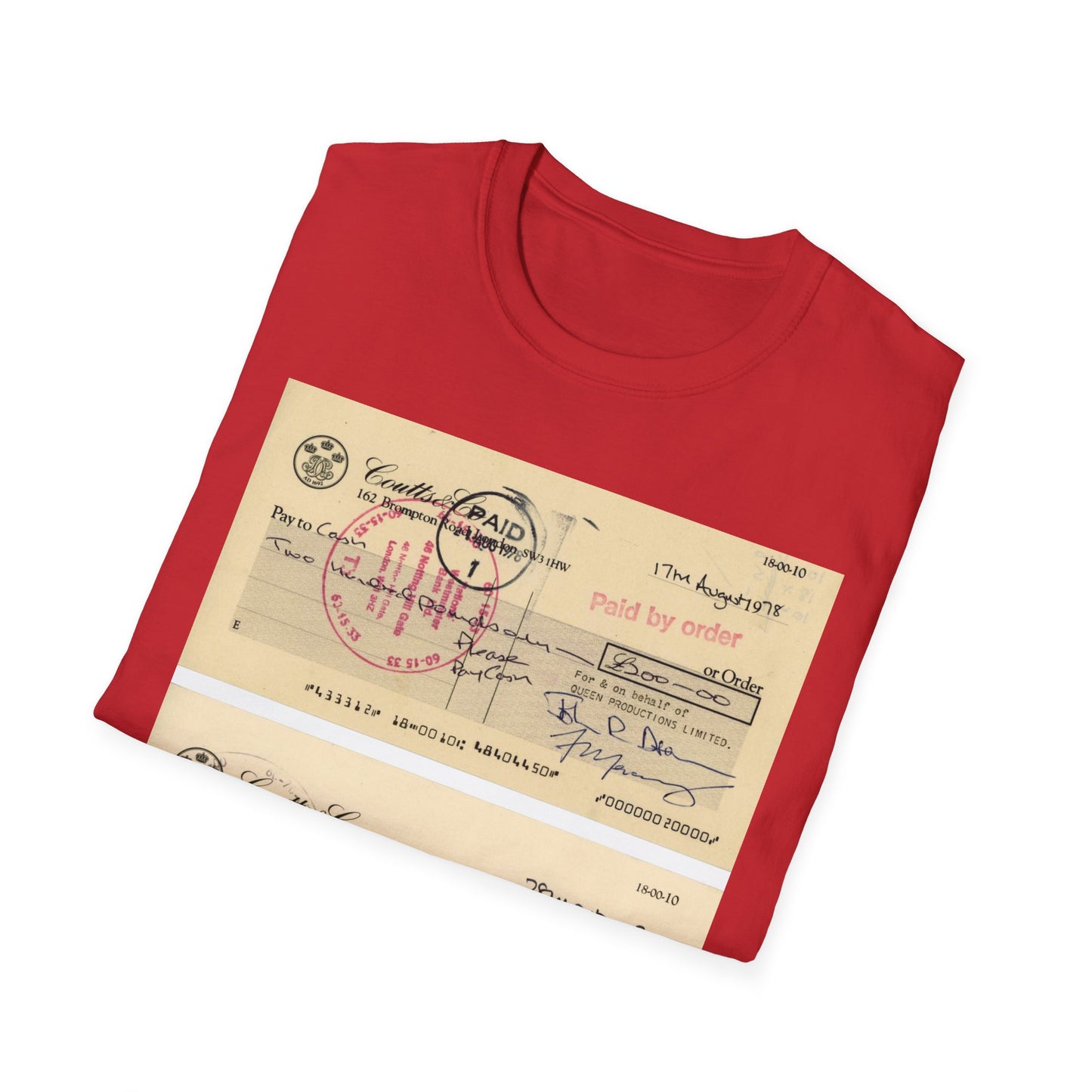 Vintage Document Unisex Softstyle T-Shirt - Paid Graphic Tee