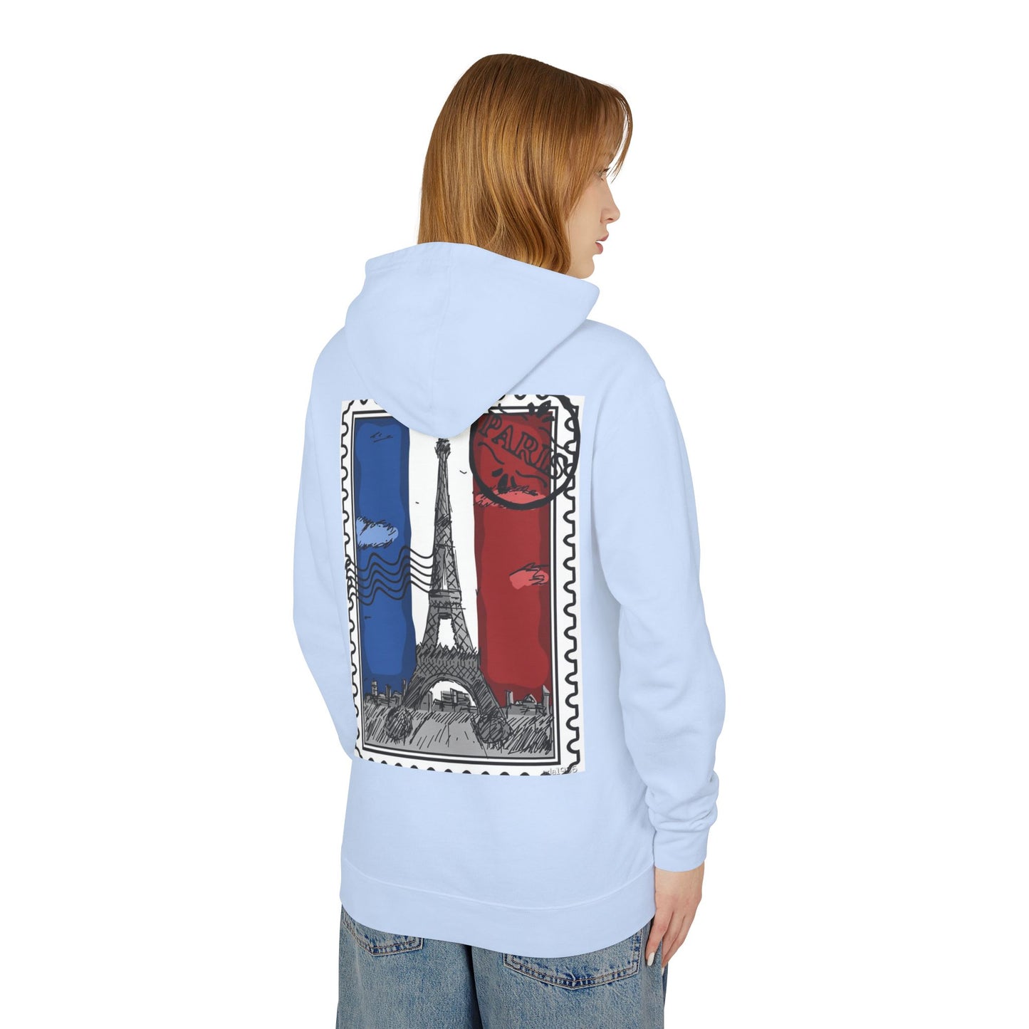 Paris Postcard Lightweight Hoodie for Travelers