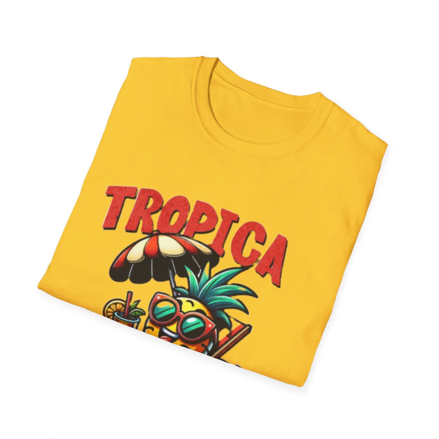 Tropical Vibes Unisex Softstyle T-Shirt - Fun Pineapple Design