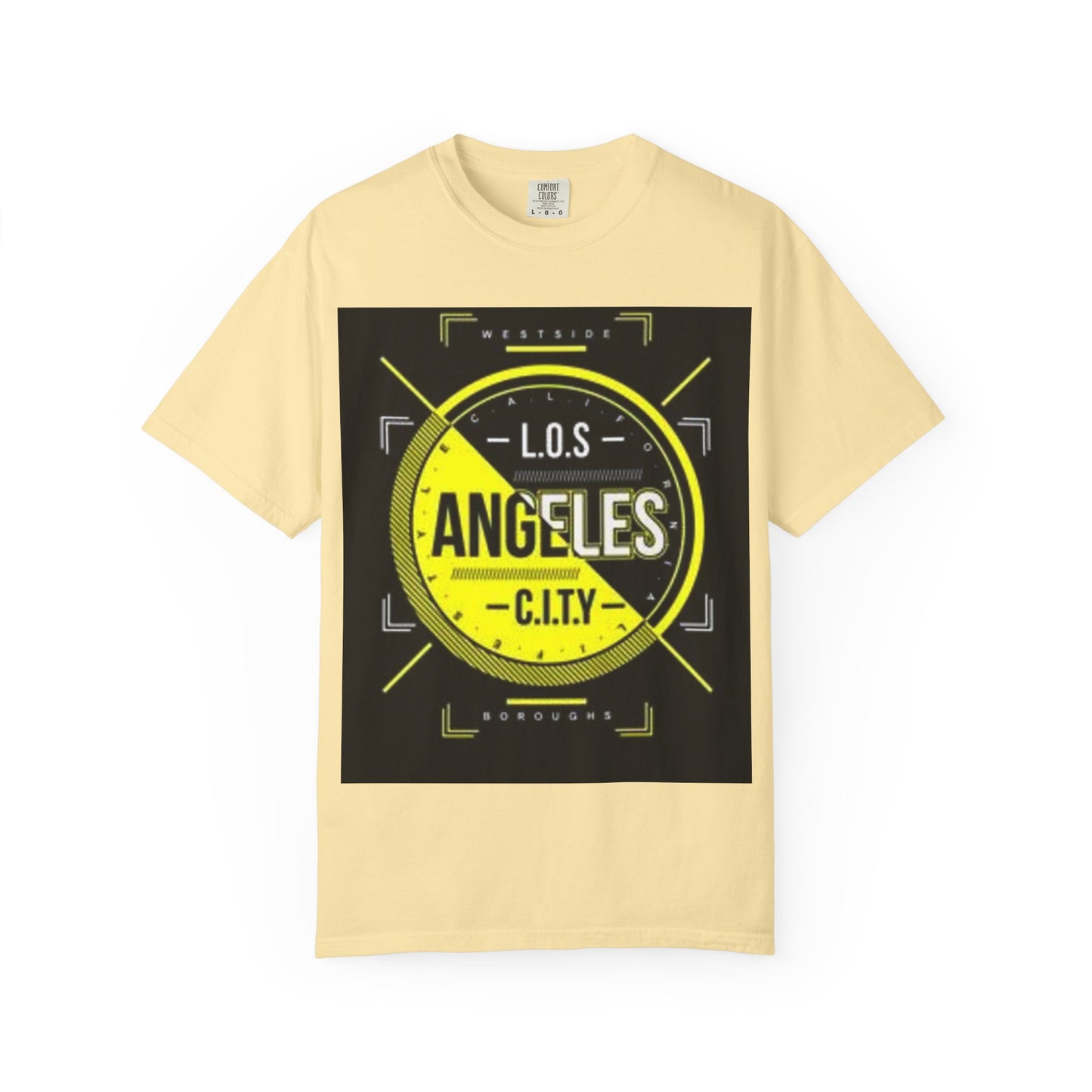 Unisex Garment-Dyed T-Shirt with Automotive Wheel Design