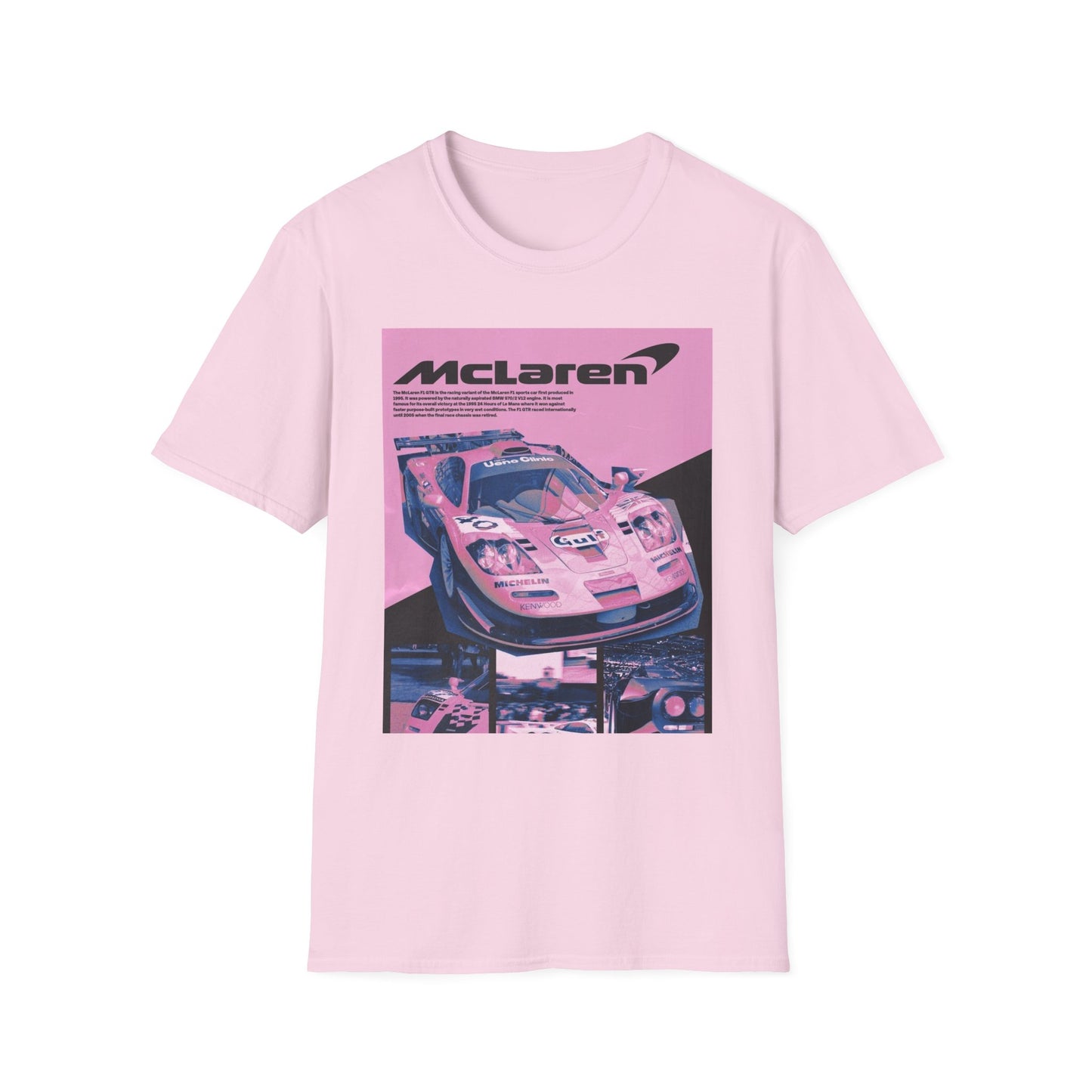 Retro McLaren Racing T-Shirt - Unisex Softstyle Tee for Car Enthusiasts