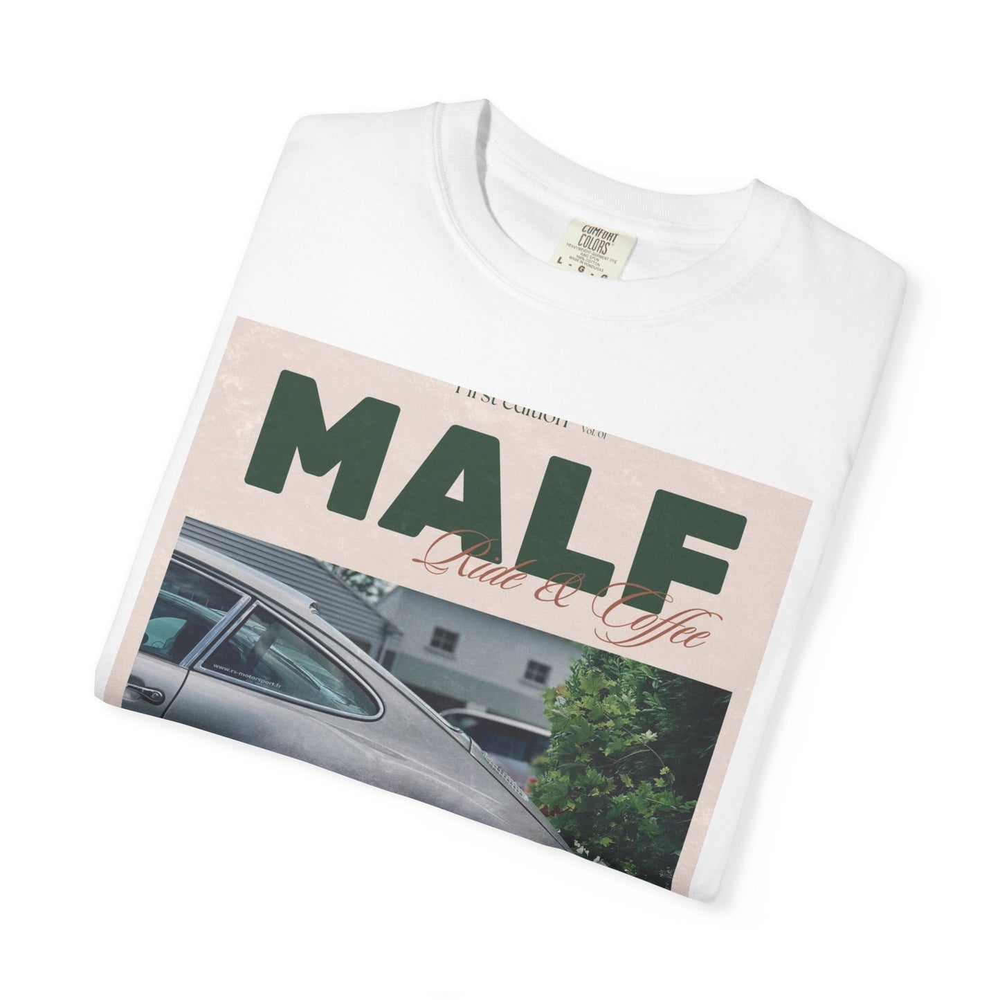 Vintage Porsche Photo Tee — "MALF Live to Ride" Graphic T-Shirt