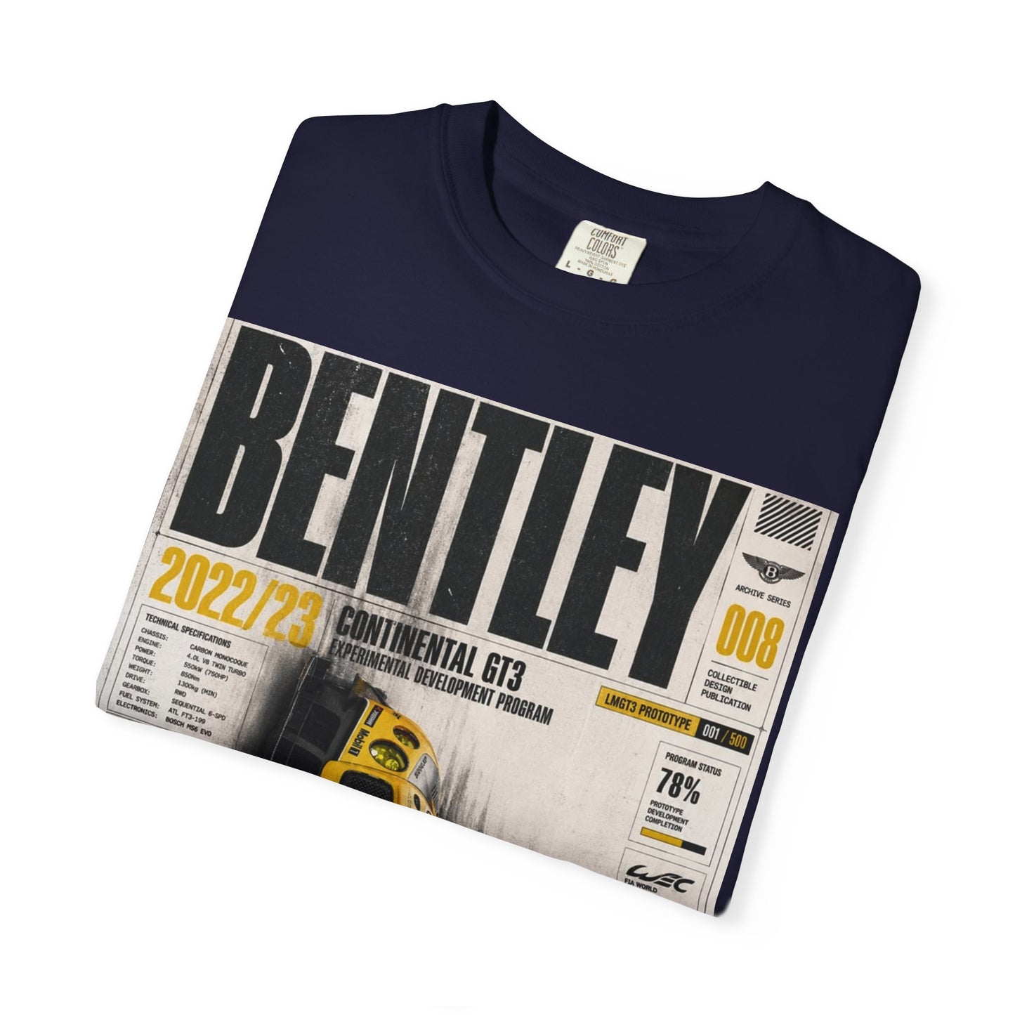Bentley Magazine Cover T-Shirt – Yellow Sports Car Graphic Tee