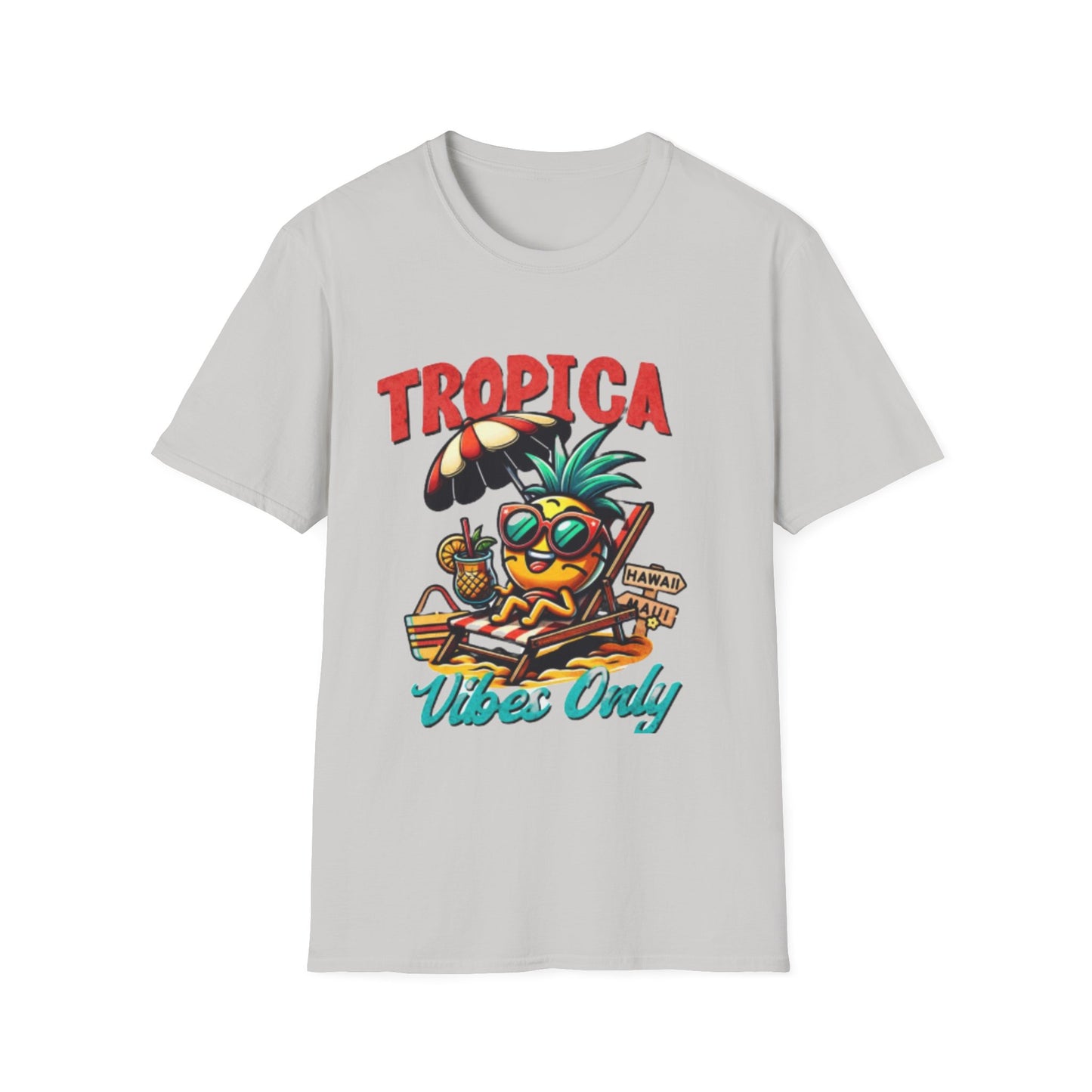 Tropical Vibes Unisex Softstyle T-Shirt - Fun Pineapple Design