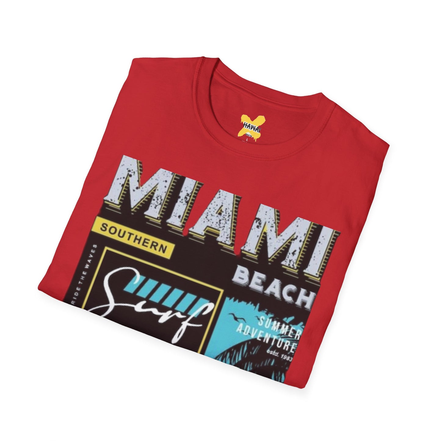 Miami Beach Surf Adventure Unisex Softstyle T-Shirt