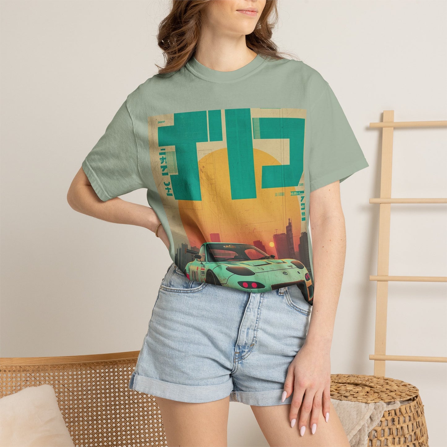 Retro Sunset Racing T-Shirt — Vintage Sports Car Graphic