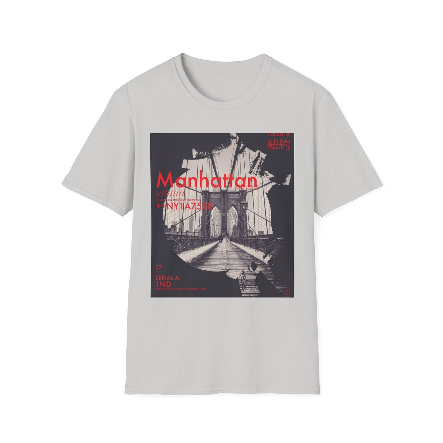 Manhattan Unisex Softstyle T-Shirt, NYC Art Tee, Graphic T-Shirt, Casual Wear, Gift for City Lovers, Travel Enthusiast