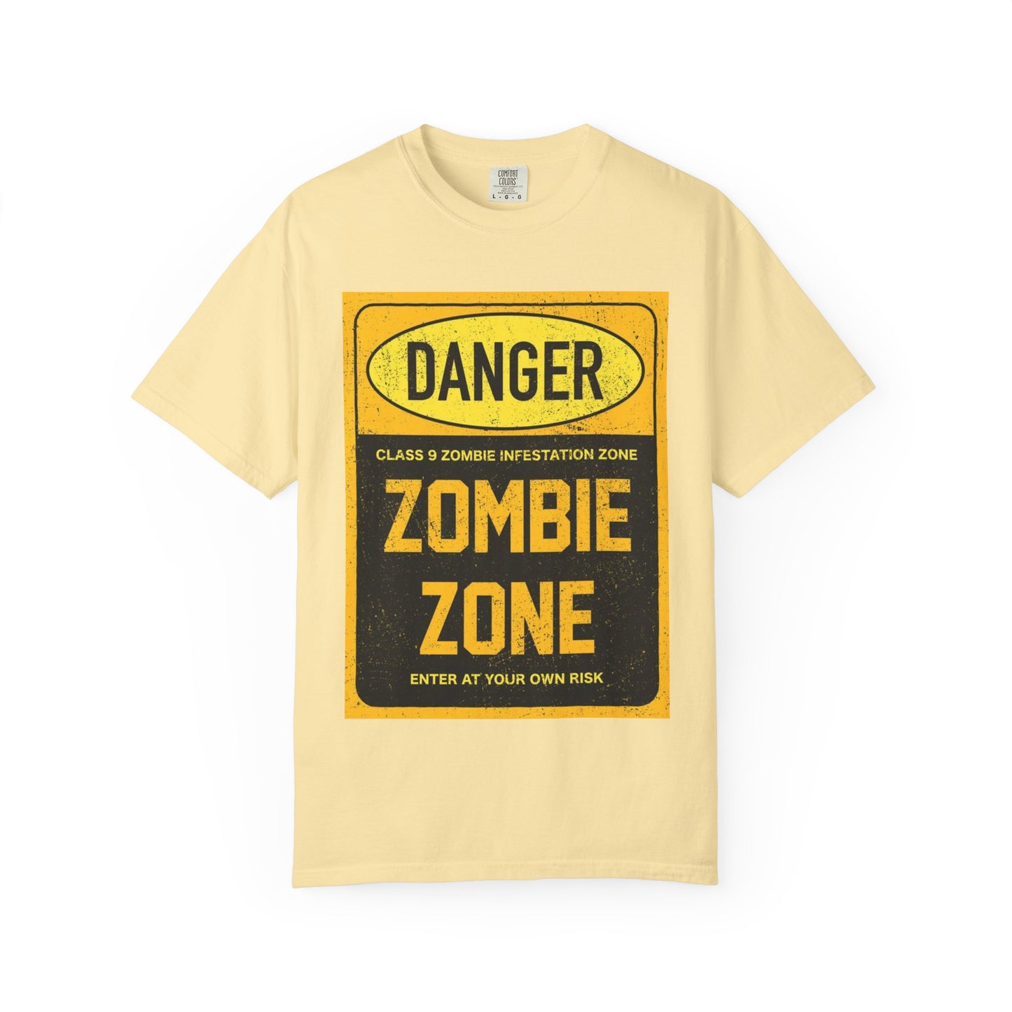 Zombie Zone T-Shirt - Unisex Danger Graphic Tee for Halloween & Horror Fans