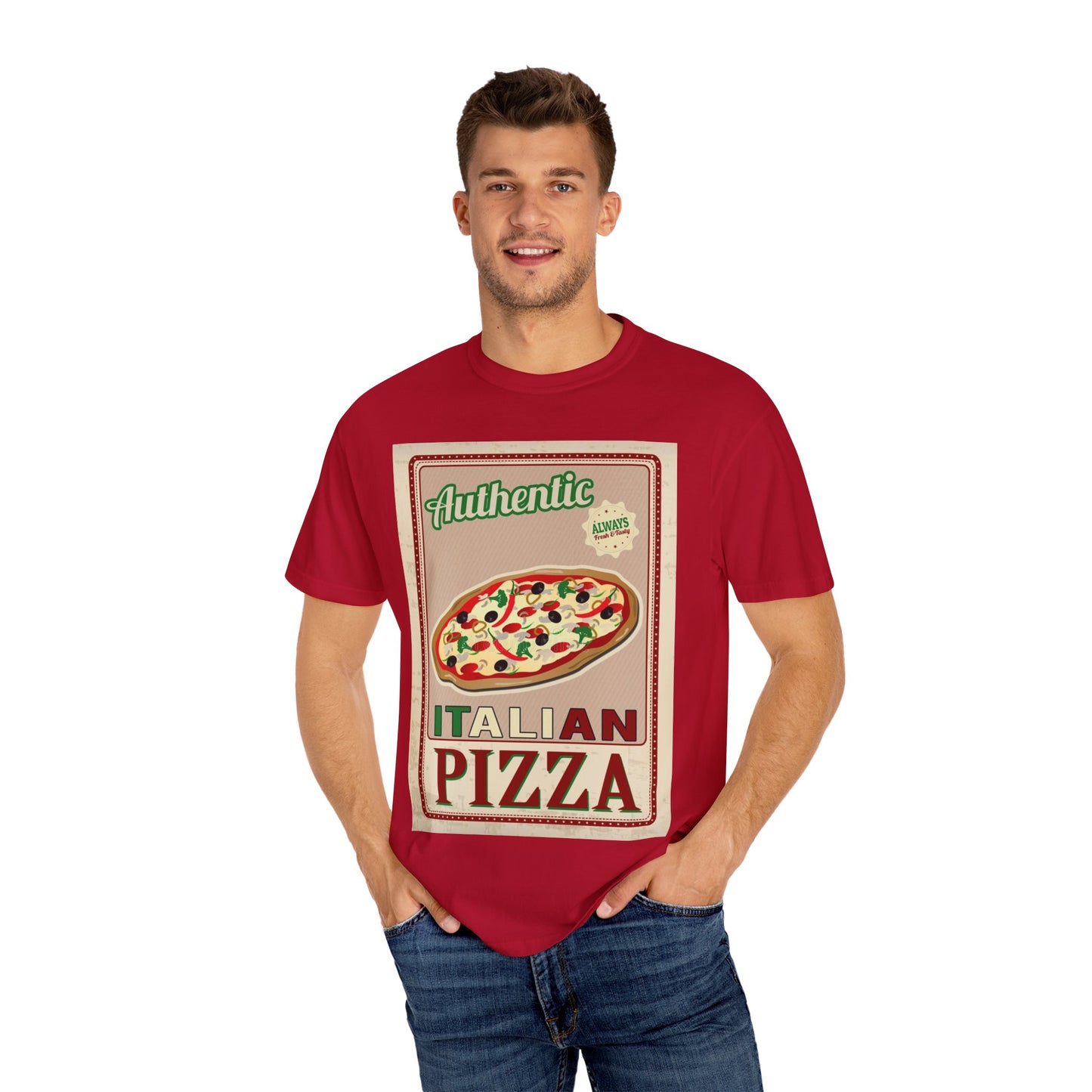 Authentic Italian Pizza Unisex Garment-Dyed T-Shirt