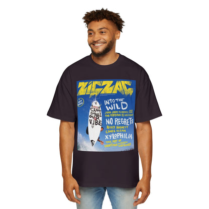 Surf Poster Graphic Tee — "Into the Wild / No Regrets" Oversized Men’s T‑Shirt