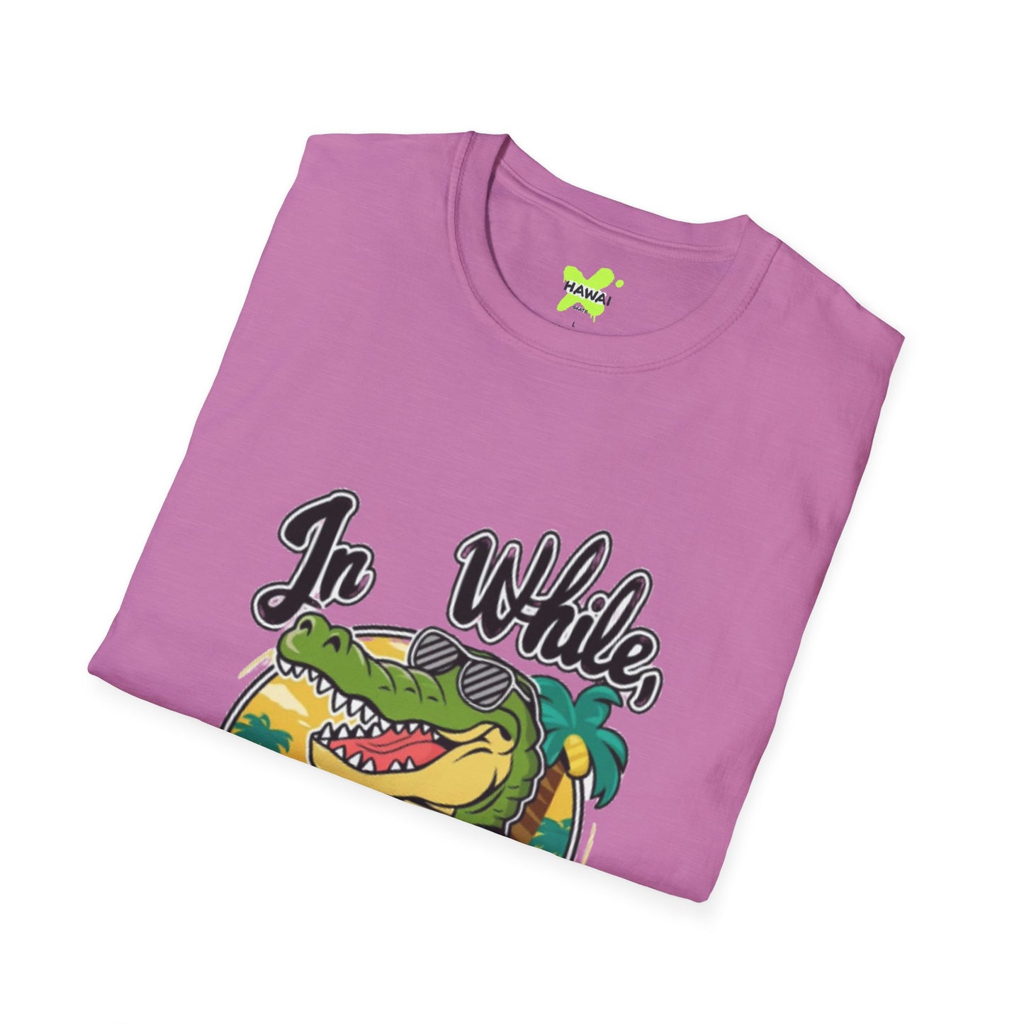 In Wild Crocodile Unisex Softstyle T-Shirt - Fun Graphic Tee for Animal Lovers
