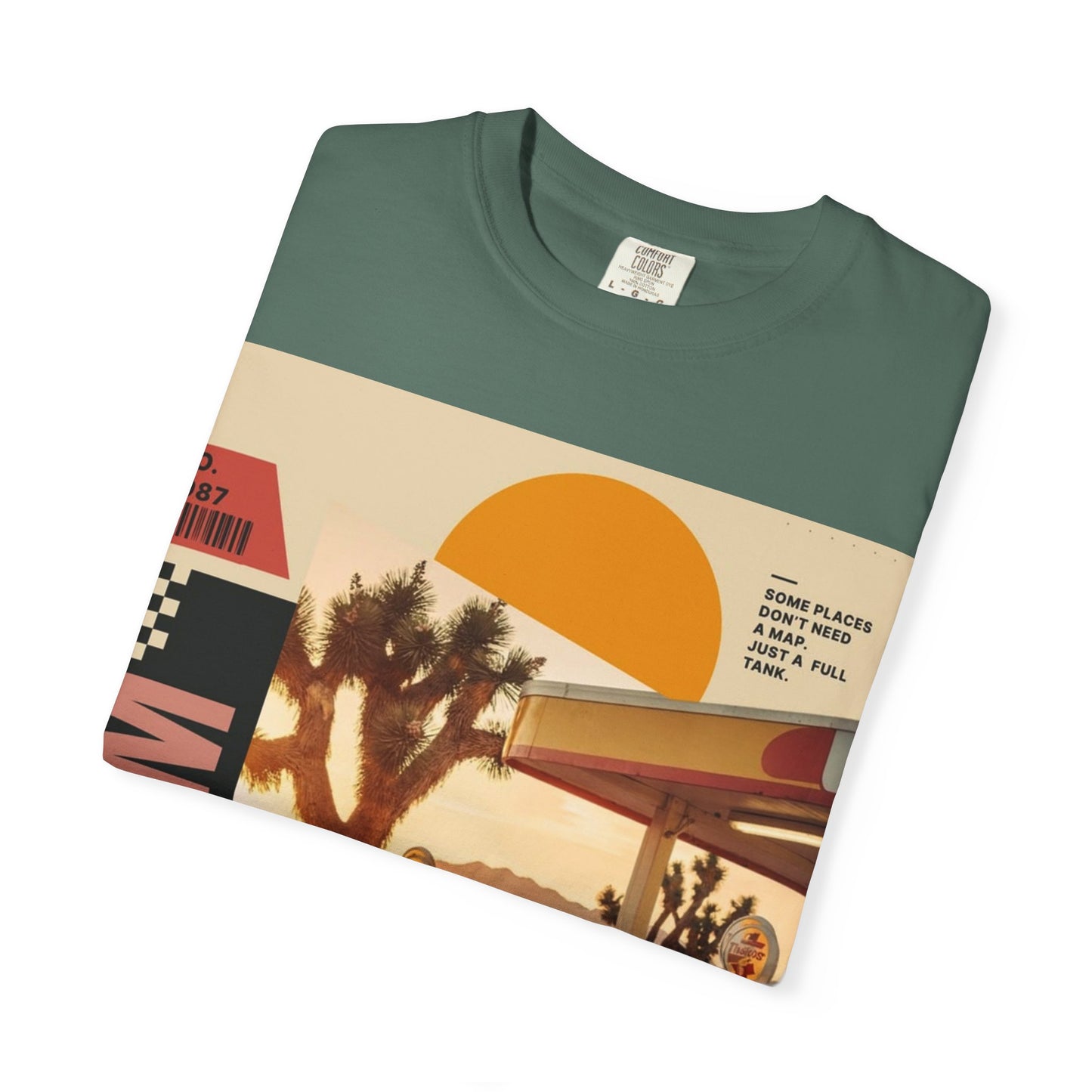 Freedom Road T-Shirt — Retro Desert Sunset Vintage Car Graphic