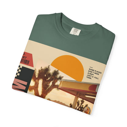 Freedom Road T-Shirt — Retro Desert Sunset Vintage Car Graphic