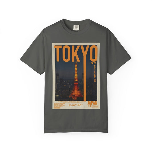 Tokyo Nightscape Graphic T-Shirt — Vintage Japan Tower Travel Poster Tee
