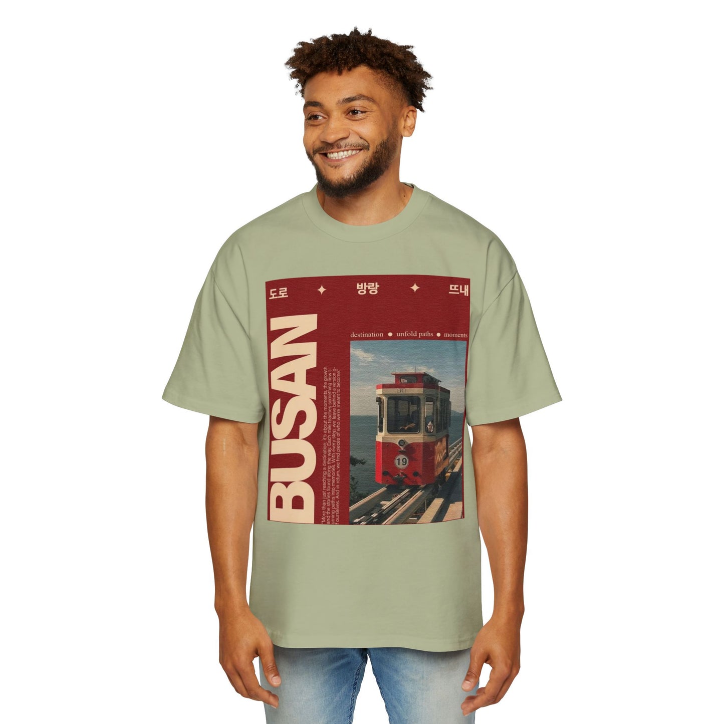 Busan Tram Retro Graphic Tee — Vintage Korea Travel T‑Shirt