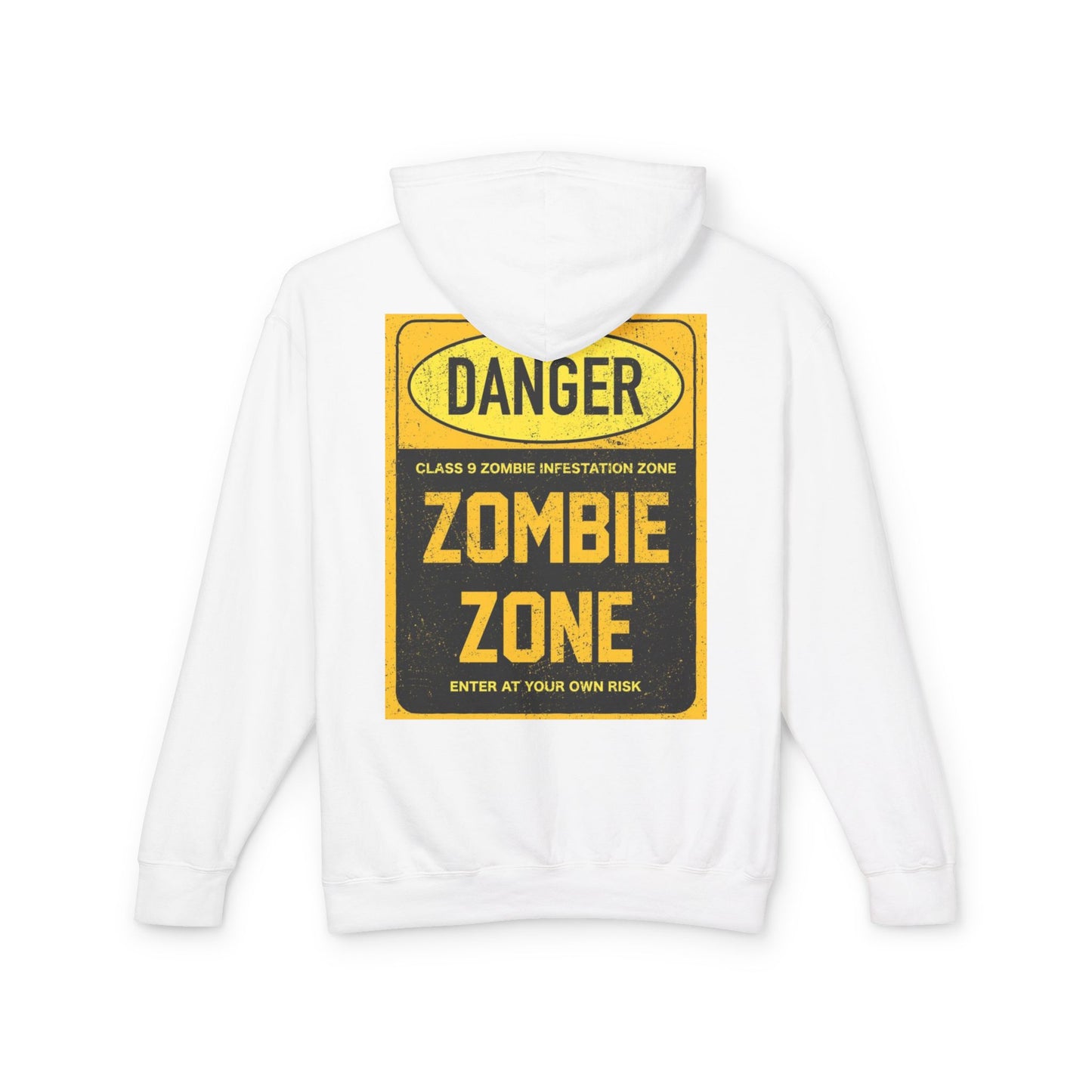 Unisex Zombie Zone Hooded Sweatshirt - Danger Sign Design