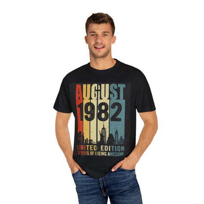 Limited Edition August 1982 Unisex Garment-Dyed T-Shirt - Celebrate 39 Years of Being Awesome