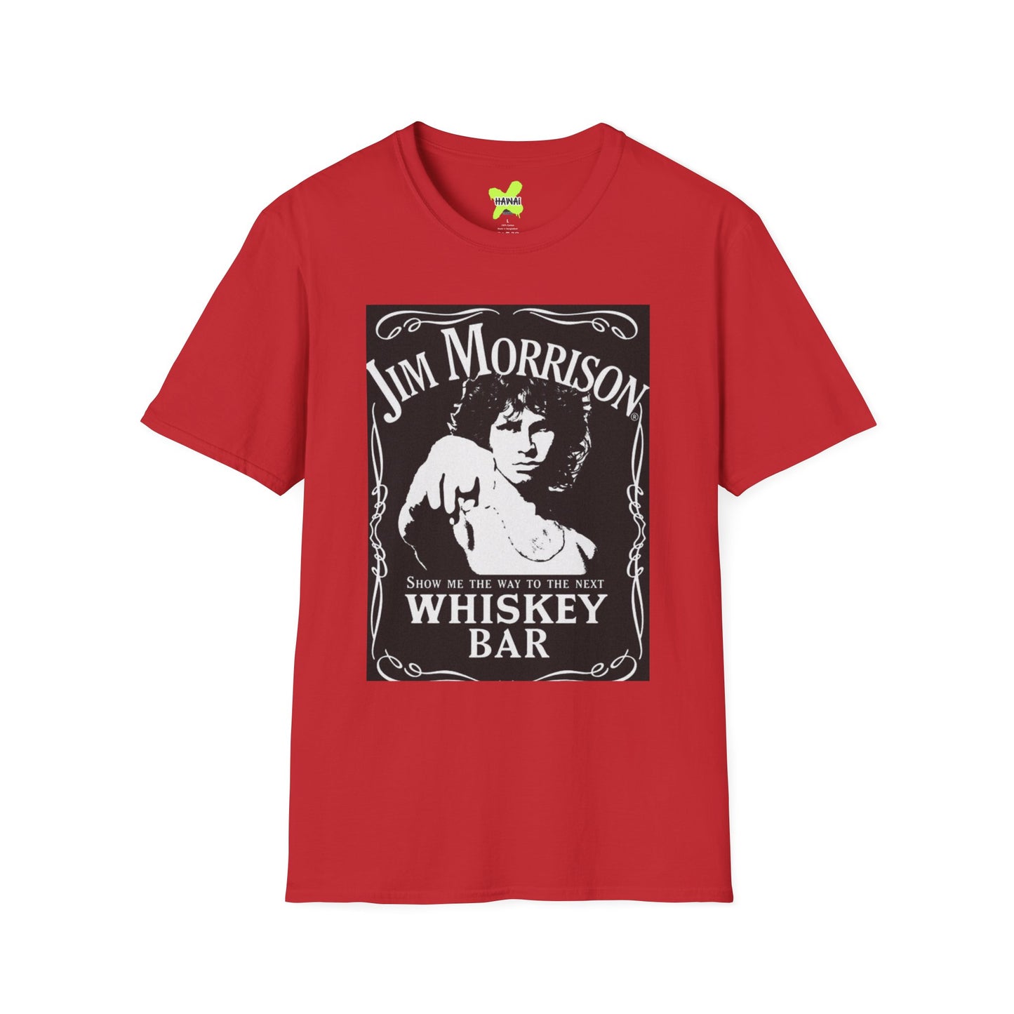 Jim Morrison Whiskey Bar Unisex Softstyle T-Shirt - Vintage Rock Apparel