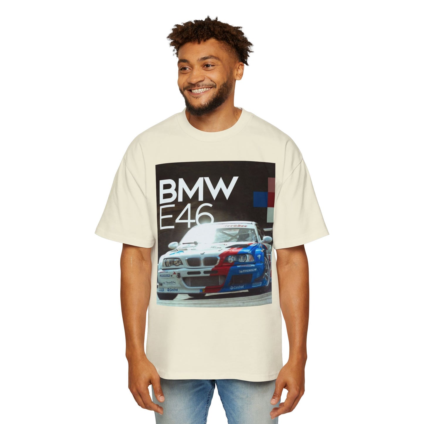 BMW E46 Racing Tee — Mens Oversized Car Graphic T-Shirt