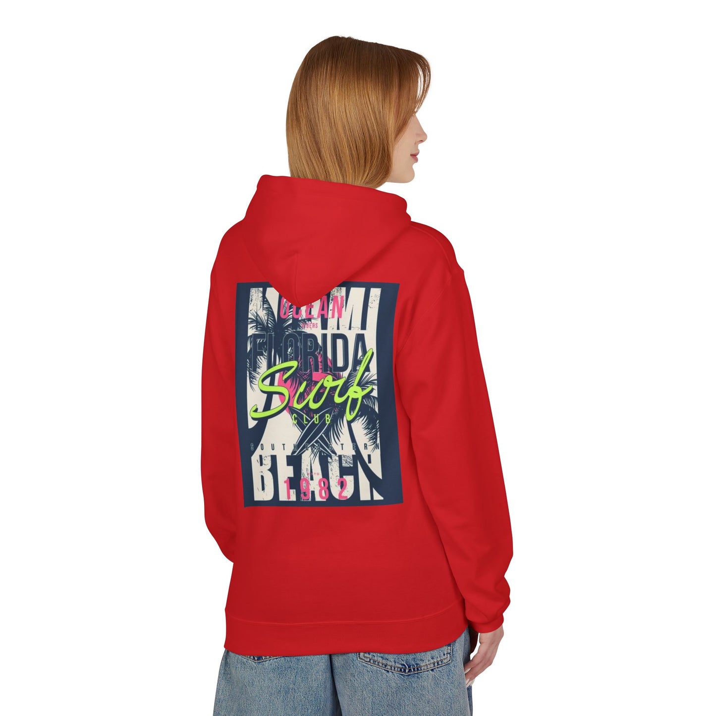 Retro Florida Beach Hoodie - Unisex Softstyle Fleece for Summer Vibes