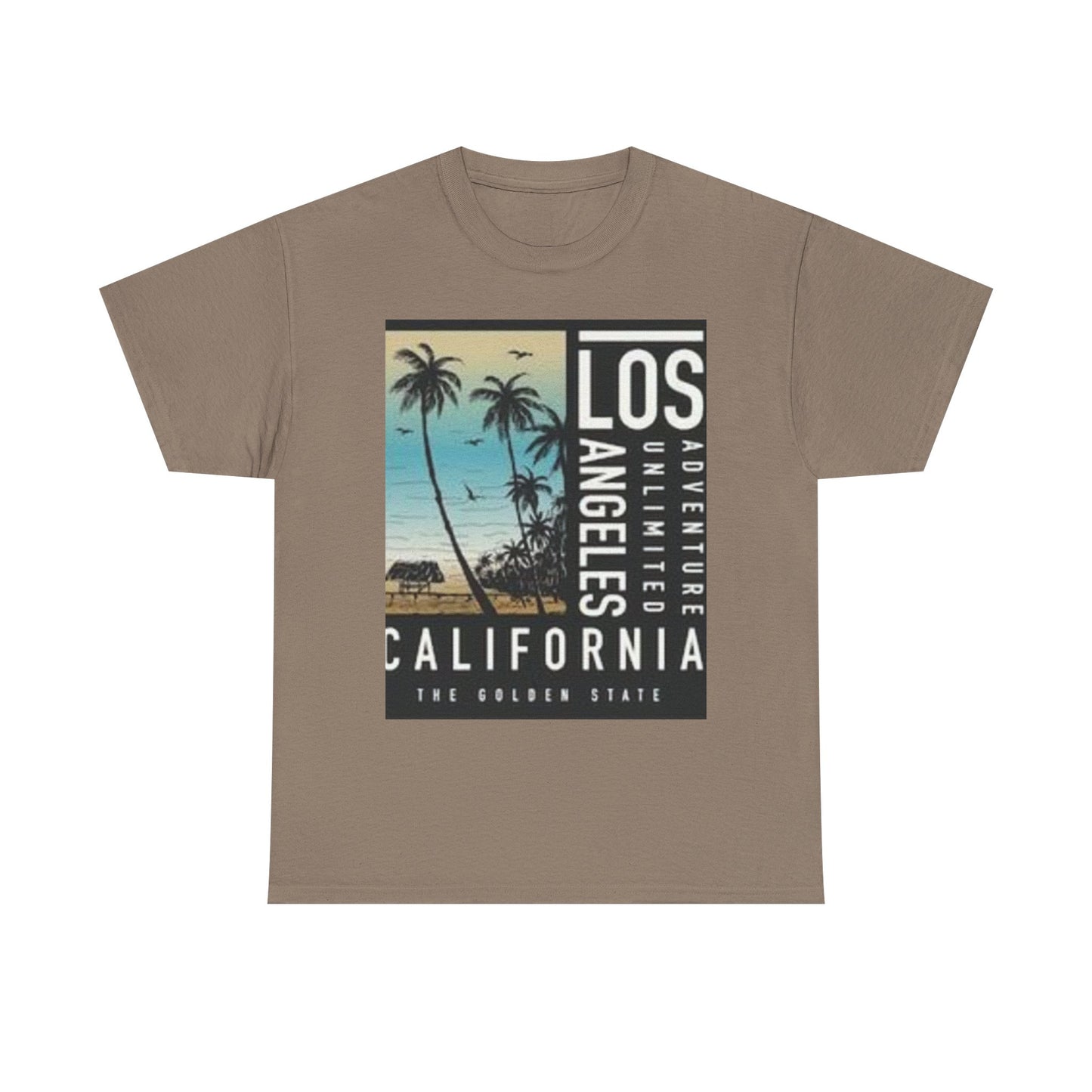 California Adventure Unisex Heavy Cotton Tee, Summer Style Shirt, Beach Vacation Top, Los Angeles Gift, Travel Apparel
