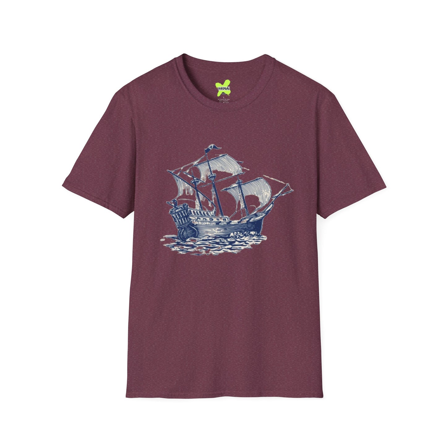 Nautical Adventure Unisex Softstyle T-Shirt - Pirate Ship Design