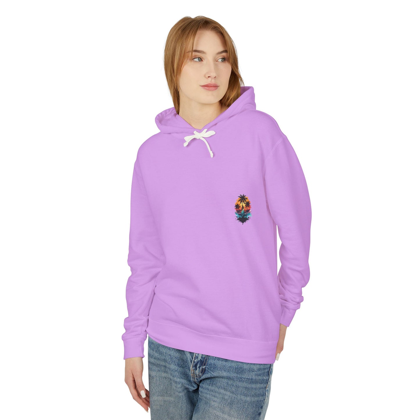Coastal Sunset Surf Hoodie - Unisex Lightweight Hooded Sweatshirt