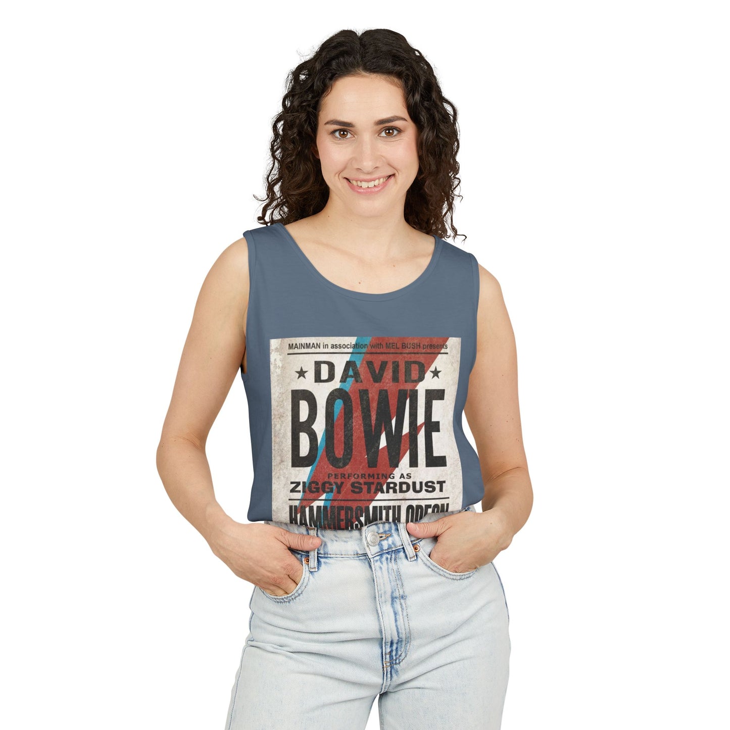 Vintage David Bowie Tank Top - Unisex Garment-Dyed Style
