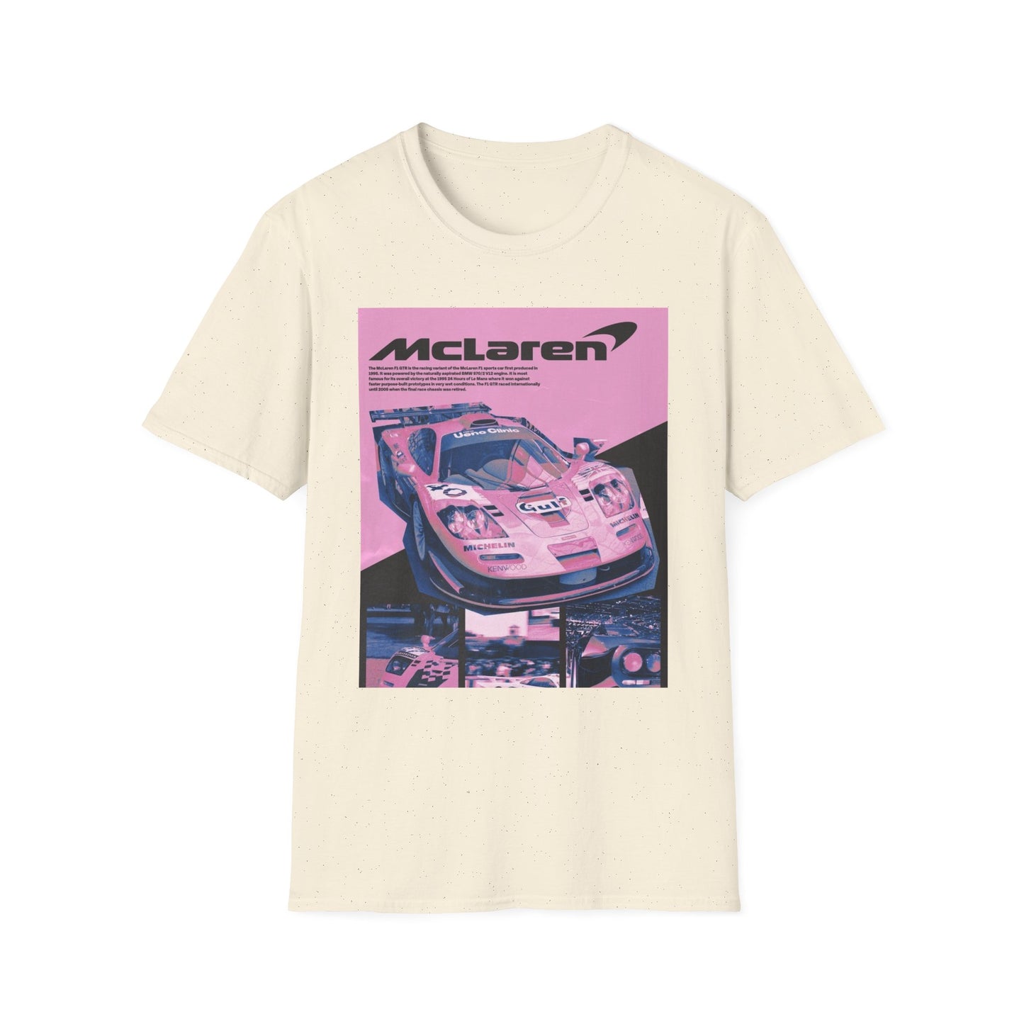 Retro McLaren Racing T-Shirt - Unisex Softstyle Tee for Car Enthusiasts