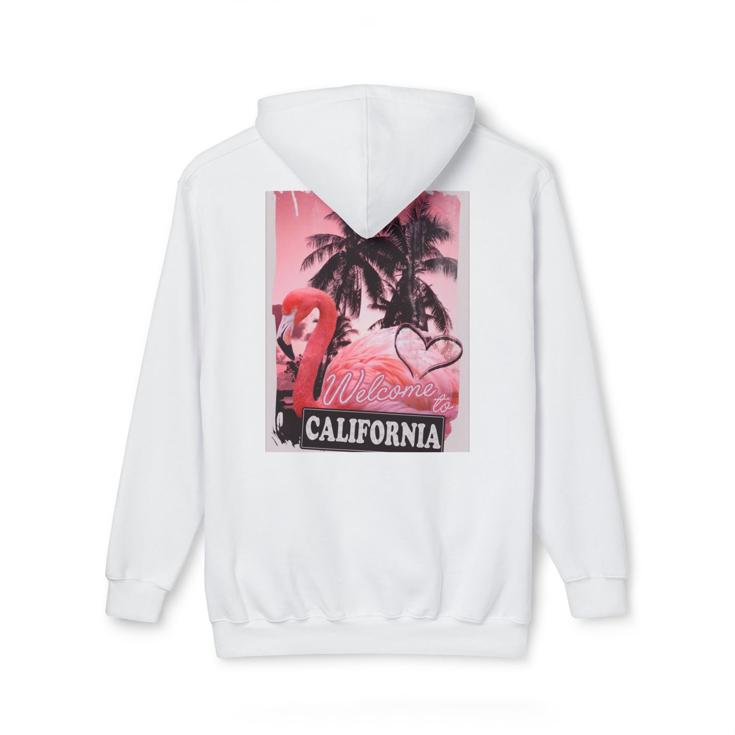 California Vibes Unisex Hooded Sweatshirt - Tropical Flamingo Design