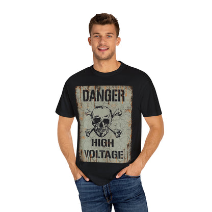High Voltage Skull T-Shirt – Unisex Garment-Dyed Tee