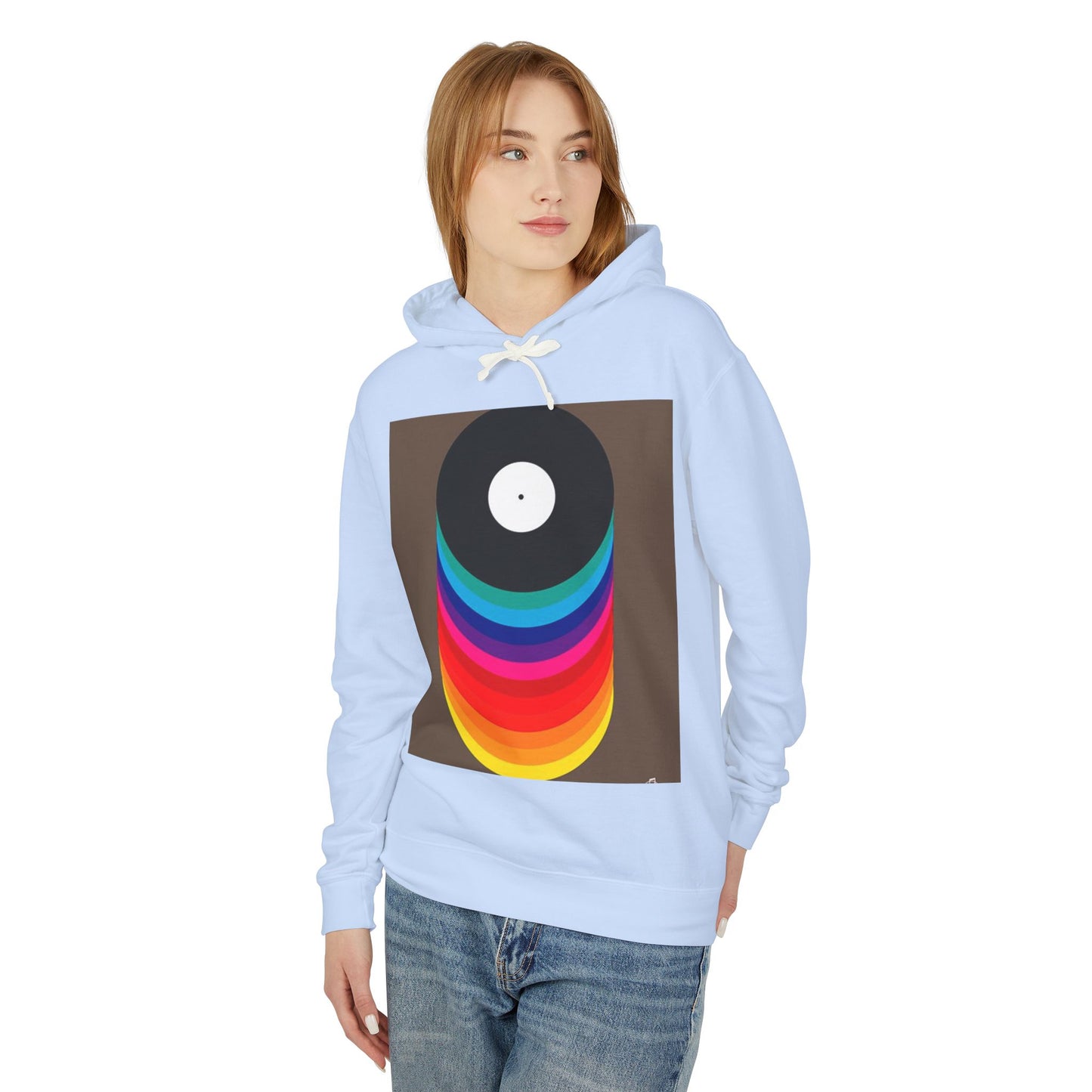 Colorful Vinyl Record Unisex Lightweight Hoodie