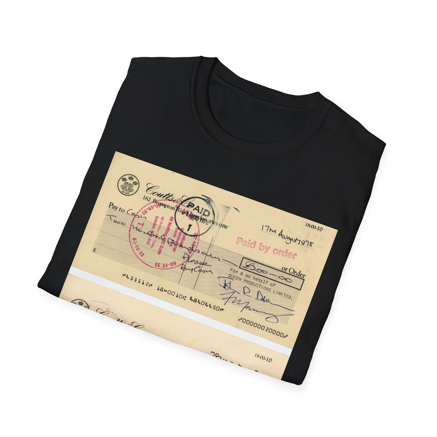 Vintage Document Unisex Softstyle T-Shirt - Paid Graphic Tee