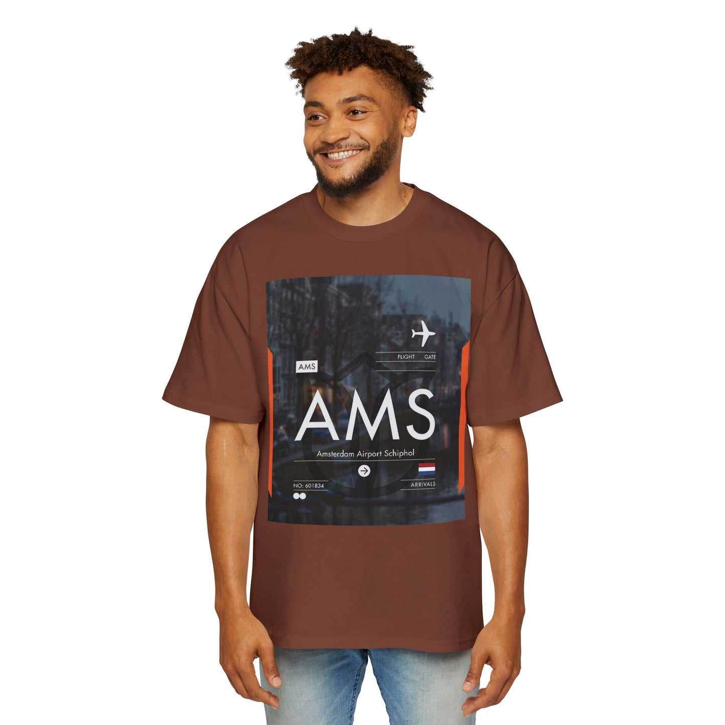 AMS Amsterdam Airport Tee — Travel-Inspired Graphic T-Shirt
