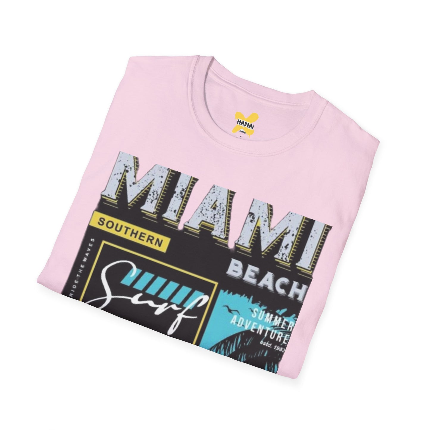 Miami Beach Surf Adventure Unisex Softstyle T-Shirt