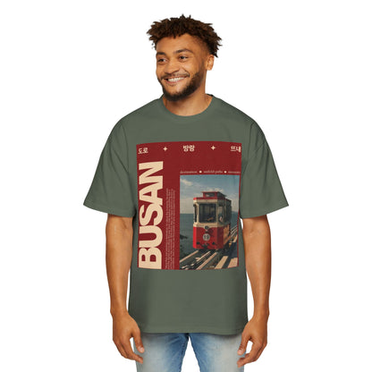 Busan Tram Retro Graphic Tee — Vintage Korea Travel T‑Shirt